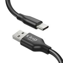 LinQ Câble USB-C vers USB-A PD 36W 4A Rangement Aimanté Auto-Enroulant 1.2m Noir
