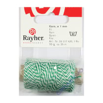 3 ficelles bicolore vert-blanc 35 m x Ø 1 mm