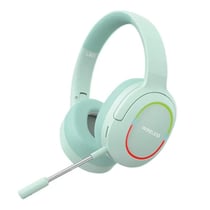 Casque Audio Gaming Sans Fil Pliable Réduction De Bruit Avec Microphone Vert YONIS