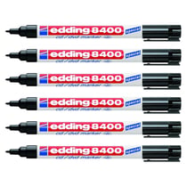 Lot de 6 marqueurs permanents EDDING pointe ogive 1 mm noir