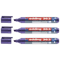Marqueur pour tableaux blancs EDDING 363 - Pointe biseautée 1-5 mm - Violet - Lot de 3