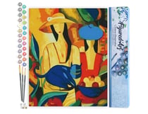 Peinture par Numéro Figured'Art - Femmes et Chat bleu - Kit de Loisir Créatif DIY Numéro d'Art Complet - 40x50cm sans châssis en bois