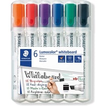 Etui de 6 marqueurs pour tableau blanc effaçable à sec pointe biseautée Staedtler
