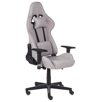 Siège de Gamer Gris Clair en Tissu Nylon et Métal Ergonomique à Rotation 360 °et Repose-Bras ajustables Roulettes à Fonction de Freinage