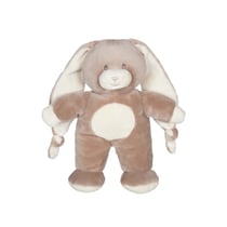 Peluche Lapin Doudou Nœud Taupe - 28 cm