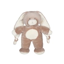 Peluche Lapin Doudou Nœud Taupe - 28 cm
