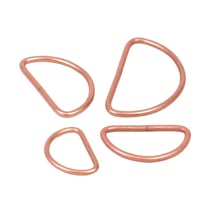 Lot de 2 anneaux en D métal bronze