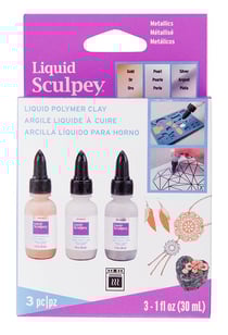 Set 3 flacons argile liquide métalliques - 30 ml - Sculpey