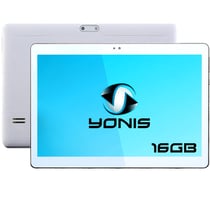 Tablette Tactile Android 10 Pouces 3G Dual Sim Quad Core Wifi Bt 16Go Blanc + SD 16Go YONIS