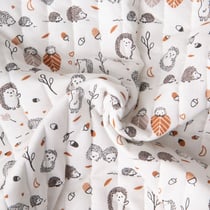 Tissu Coton Matelassé réversible Ray petits hérissons sur fond Blanc