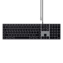 Satechi Clavier Slim W3 Filaire USB-C Rétroéclairé QWERTY avec Pavé Numérique Gris