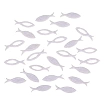 Feutre Miniatures Poisson, 3,5x1x0,2cm, 2 sortes, 36pces, blanc