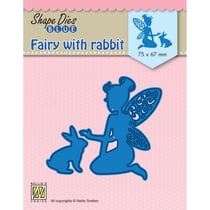 Gabarit de découpe pour machine - Nellie's Choice - Fée avec lapin - 7,5 x 6,7 cm