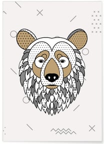Affiche Ours scandinave | A3 : 29,7x42cm