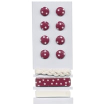 Boutons et rubans, Etoiles, 8 Boutons Rubans à  1m, , rouge classique