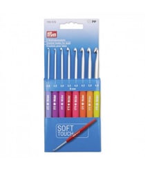 Jeu de 8 Crochets Prym soft touch en plastique N° 2 à 6 - Prym Multicolore