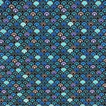 Tissu Coton imprimé Suri sur fond Bleu - Au mètre