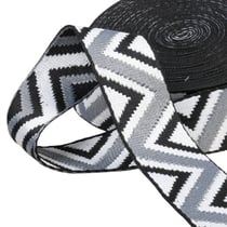 Sangle ethnique 38mm gris/blanc au mètre