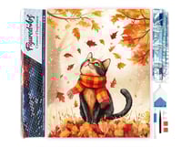 Diamond Painting Broderie Diamant Figured’Art 40x50cm toile entière roulée avec diamants carrés - Chat joueur en Automne