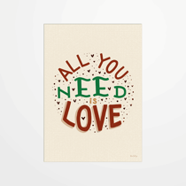 Carte postale - Rio Soley - All you need is love - 14,8 x 10,5 cm - Made in France