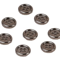 Bouton alliage 4 trous 10mm gris foncé