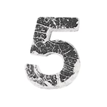 Chiffres en cire - 5 - , argent, 9mm, 2 pces