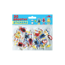 30 Autocollants - Mousse EVA - Robots - Paillettes