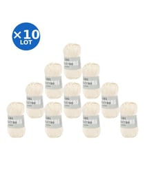 Lot de 10 pelotes QUATTRO de Lang Yarns – 500 g de coton mercerisé 94 Blanc