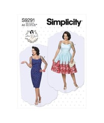 Patron Simplicity 9291 - Robe à découpes princesses avec bas ajusté ou évasé du 34 au 50 (FR) taille n°FR 42-50