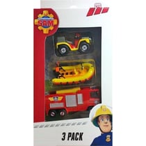 Coffret 3 véhicules en métal sam le pompier : quad mercury - bateau neptune - camion jupiter - voiture miniature - dickie 203099629038