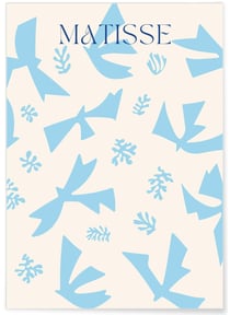 Affiche Matisse 'Oiseaux Bleus' – Abstraction aérienne | A3 : 29,7x42cm
