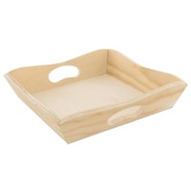 Plateau en bois carré 20 x 20 x 5 cm