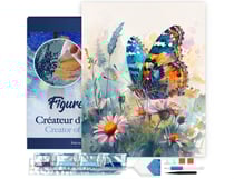 Diamond Painting Broderie Diamant Figured’Art 40x50cm toile tendue sur châssis en bois - diamants carrés - Papillon et Fleurs