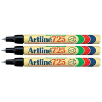 Lot de 3 marqueurs permanents ARTLINE 725 pointe conique 0,4 mm noir