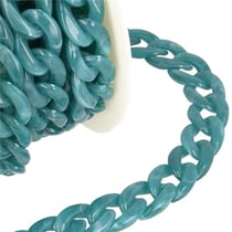 Bobine 5m Chaîne plastique brillant Bleu canard 20mm