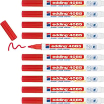 Lot de 10 marqueurs craie liquide - EDDING - Pointe ronde 1-2 mm - Rouge
