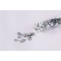 Paillettes Coeurs / Fleurs assorties, Colore, 0,8 - 1cm, en flacons, boîte 5flacons