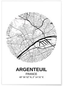Affiche Carte Argenteuil | A3 : 29,7x42cm