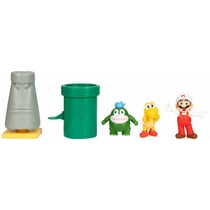 Coffret super mario 3 figurines et 2 accessoires : diorama du desert - figurine nintendo - jakks