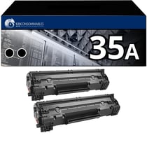 Pack 2 Toners compatible HP 35A noir - 123CONSOMMABLES