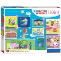 Coffret de 10 puzzles enfant peppa pig et ses amis 18 - 30 - 48 - 60 - pièces - peppa le cochon