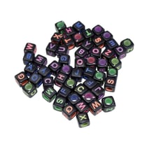 MégaCréa DIY - Perles pour enfant lettres carrées 0,6 cm 285 pièces