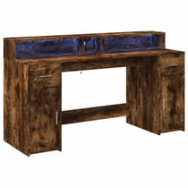 Bureau table poste de travail meuble d'ordinateur informatique étude et lumières LED