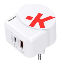 Skross Adaptateur Chargeur de Voyage USB 18W et USB-C 45W Power Delivery Europe Blanc