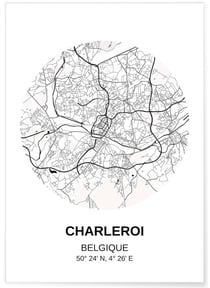 Affiche Carte Charleroi | A3 : 29,7x42cm