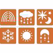 6 pochoirs Céleste - 14,5 x 14,5 cm