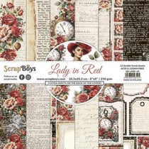 12 papiers scrapbooking 20 x 20 cm Scrapboys LADY IN RED