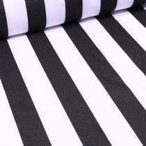 Tissu Burlington Rayures noires sur fond Blanc