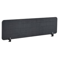 Séparateur de Bureau Gris Foncé en PET Acoustique Recouvert de Tissu 160 x 40 cm avec Pinces de Fixation