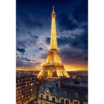 Puzzle vue sur paris et tour eiffel illuminee 1000 pieces - collection pays - clementoni - 39703